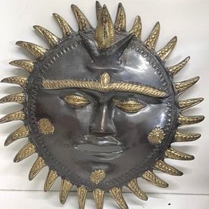 Suryamukhi Wall & Door Hanging Sun Brass Decorative 10 x 10 inches